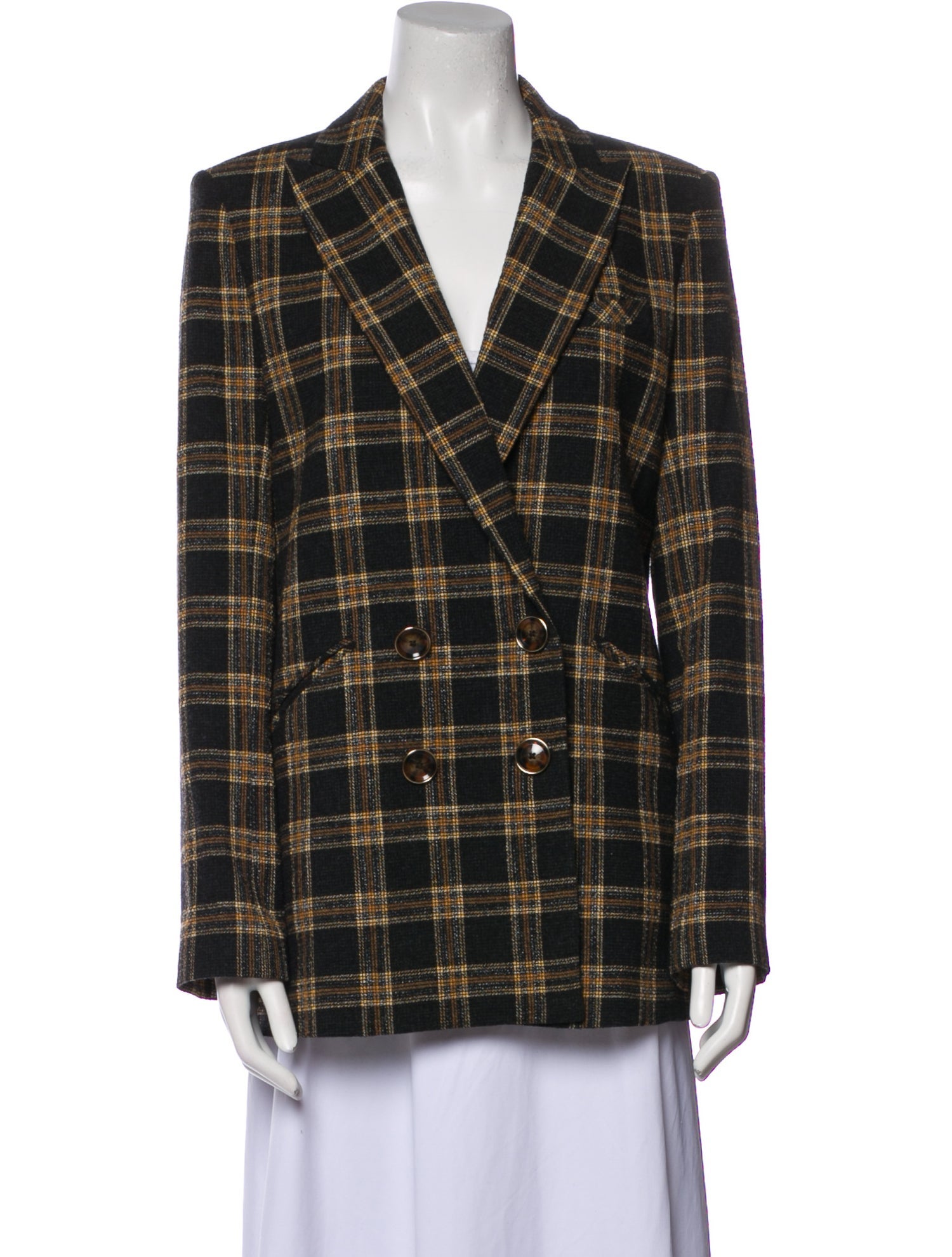 Veronica Beard Plaid Print Blazer